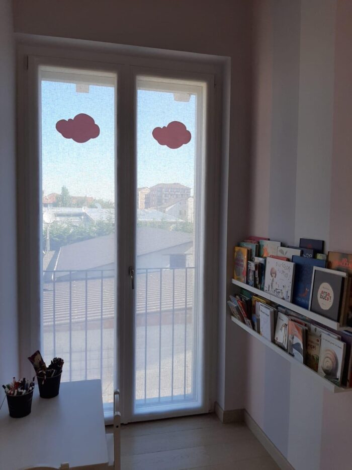 Modello tenda con applicazione nuvola - lino leggero - immagine 3
