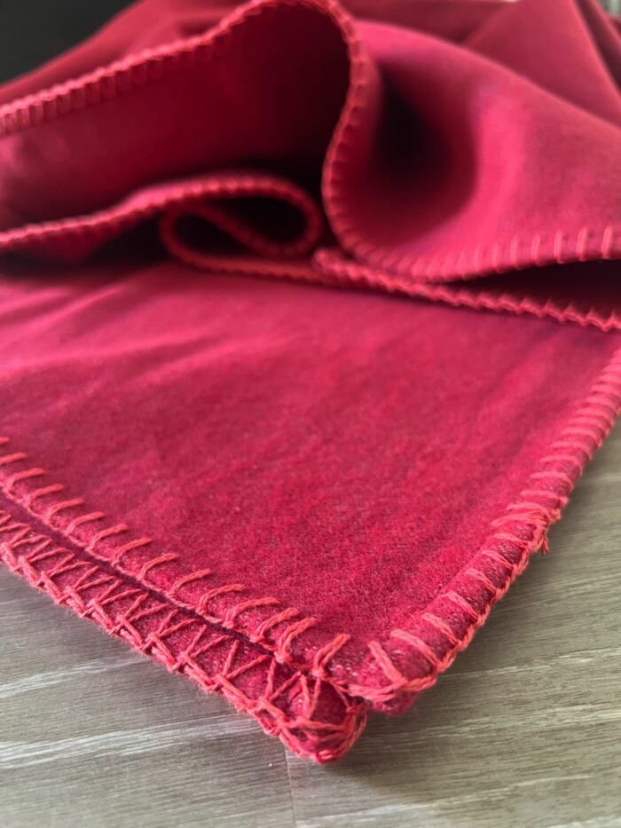 Plaid basic rosso cardinale - immagine 2