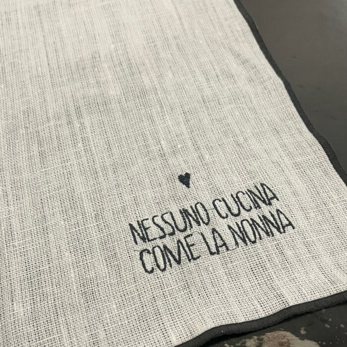 Canovaccio in lino 'Nessuno cucina come la nonna'