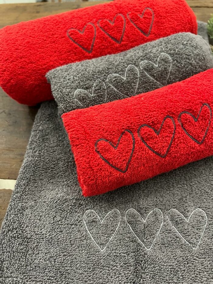 Set spugne cuori rosso