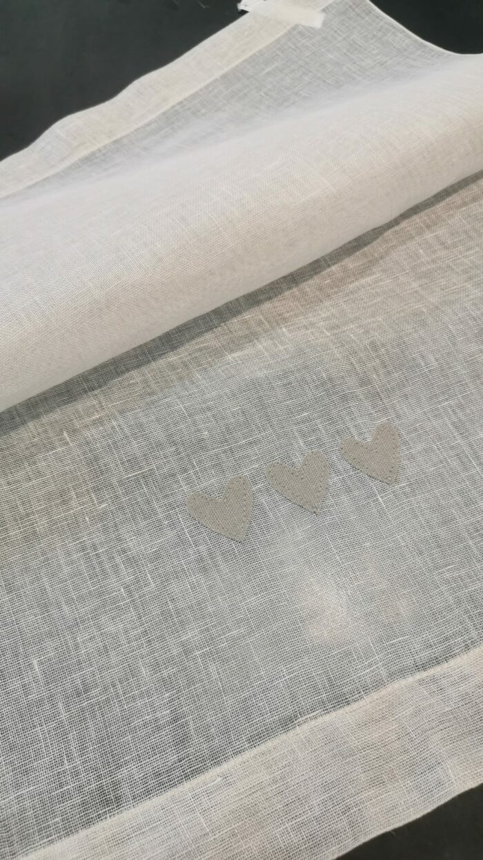 Tenda lino burro leggero 3cuori grigio chiaro - immagine 2