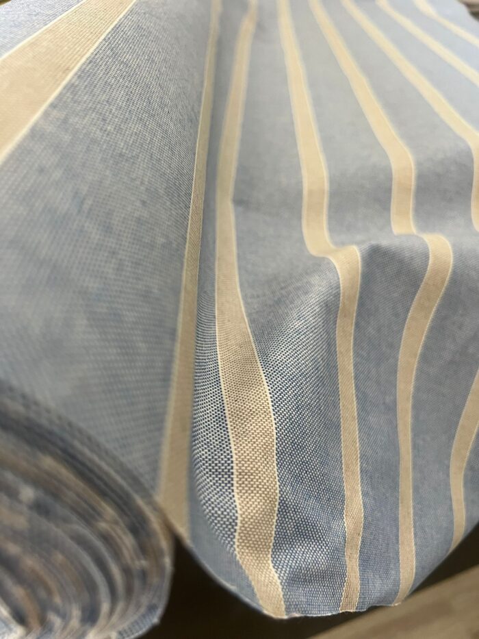 COTONE Cerato rigato azzurro/sabbia - immagine 2