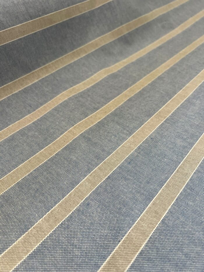 COTONE Cerato rigato azzurro/sabbia