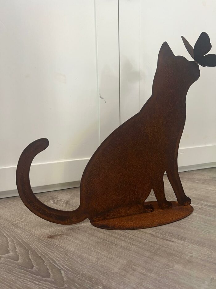Gatto in ferro con farfalla naso - immagine 2