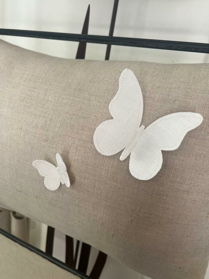 Cuscino lino farfalle - immagine 4
