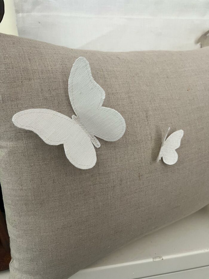 Cuscino lino farfalle - immagine 2